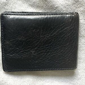 Wilson's Leather Men's black pebble leather fold wallet 3.5"X4.5" 6 card slots